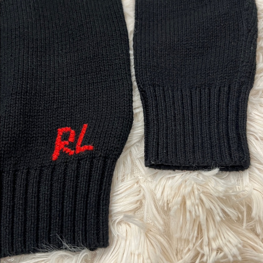 🎉Host Pick 2x🎉Polo Ralph Lauren Boys Black Polo Bear Sweater - Size S (8) - Picture 3 of 12
